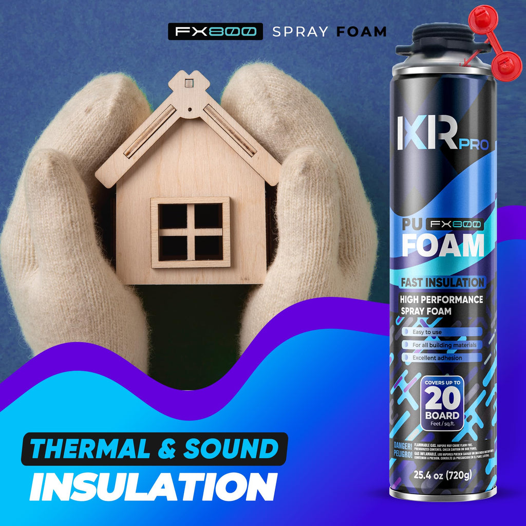 ixirpro Spray Foam Insulation Can (23.4 oz. / 670 g) Expanding Foam Sealant, Spray Insulation, Closed Cell Spray Foam Insulation, High Density, Walls Ceiling Windows Doors
