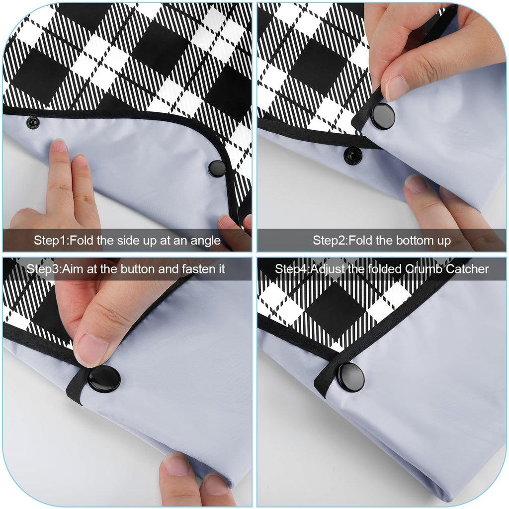SATINIOR 6 Pack Adult Bibs for Men Elderly Eating Bibs with Crumb Catcher Waterproof Washable Clothing Protectors Father Gift(Plaid Style)
