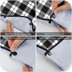 SATINIOR 6 Pack Adult Bibs for Men Elderly Eating Bibs with Crumb Catcher Waterproof Washable Clothing Protectors Father Gift(Plaid Style)