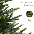 Puleo International 6.5 Foot Pre-Lit Aspen Fir Artificial Christmas Tree with 500 UL Listed Clear Lights, Green
