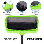 Sepetrel Swimming Pool Leaf Skimmer Net,Double-Layer & Reinforced Frame Deep Rake Nets