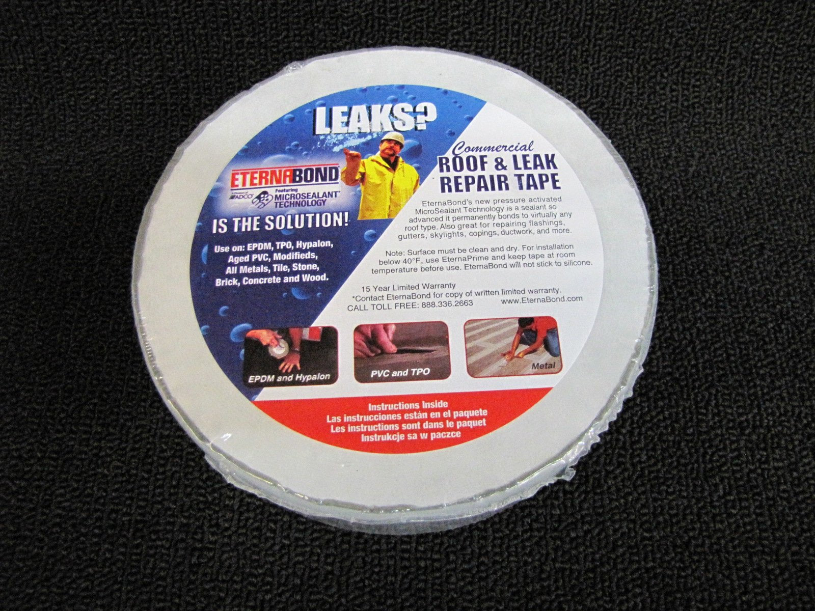 EternaBond RoofSeal White 3" x50' MicroSealant UV Stable RV Roof Seal Repair Tape | 35 mil Total Thickness - EB-RW030-50R - One-Step Durable, Waterproof and Airtight Sealant