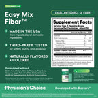 Physician's CHOICE Easy Mix Fiber for Digestive Health & Regularity - No Grit - Daily Prebiotic Soluble Fiber Powder Supplement for Women and Men - Cucumber Lime - 30 Servings
