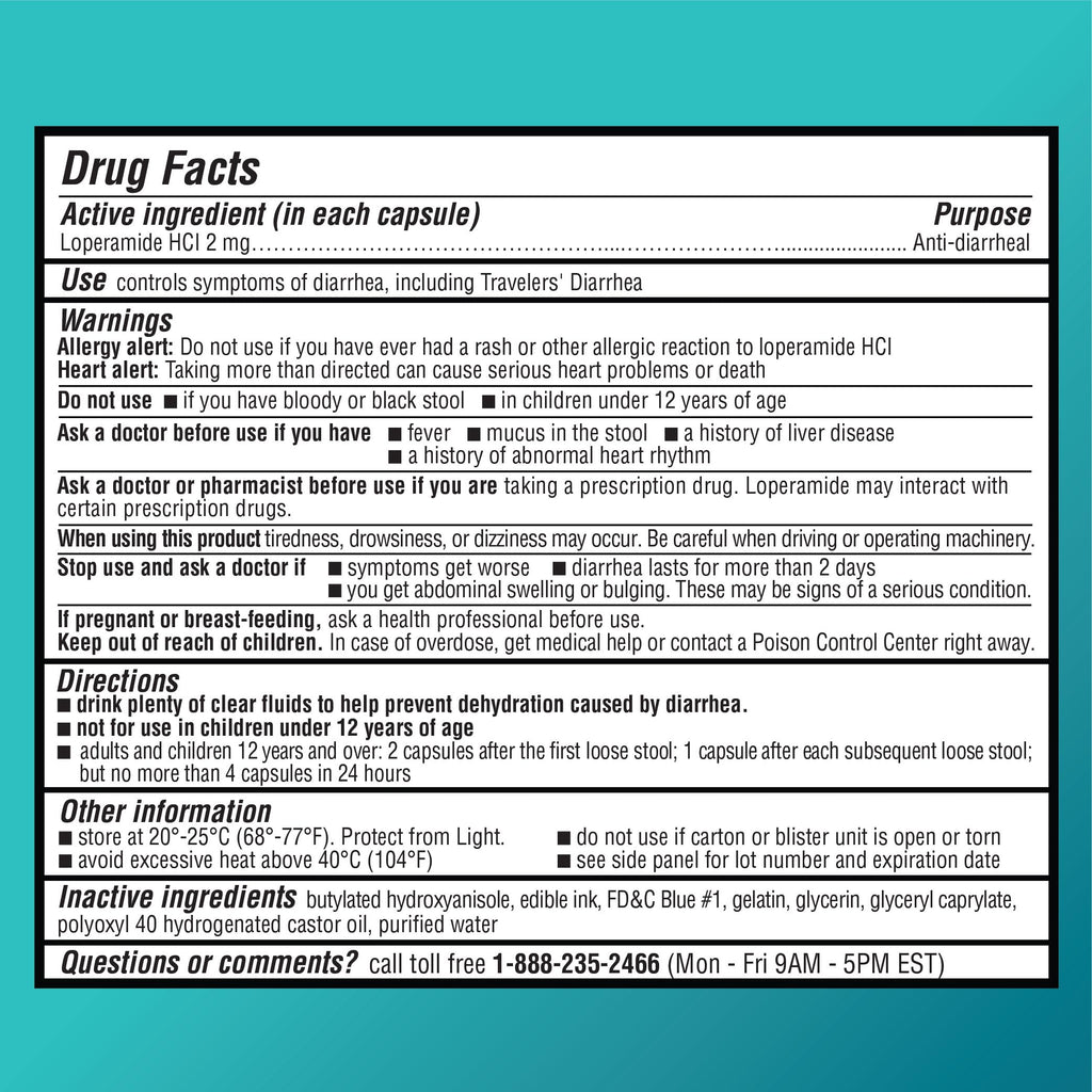 Amazon Basic Care Loperamide Hcl 2 Mg Softgels, Anti-Diarrheal, Easy to Swallow, Controls Symptoms of Traveler's Diarrhea, 24 Count (Pack of 2)