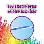 GUM Crayola Twistables Kids Flossers with Fluoride, Designed for Little Hands, Three Fun Fruit Flavors, Easy-to-Use Dental Floss Picks for Children Ages 3+, 90 Count (Pack of 4)