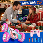 Hamdol Pink Remote Control Car for Girls, 360° Flipping Stunt Car with LED Headlights, Rechargeable 4WD Electric Toy Vehicle, Princess Gift for 6 7 8 9 10 11 Year Old Girls, Birthday & Christmas Toy