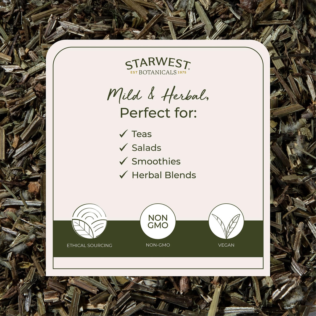 Starwest Botanicals Cleavers Herb Organic - Dried Loose Leaf Herb for Tea & Herbal Blends, Cut & Sifted, Certified Kosher, Non-GMO - Bulk 1 lb Bag