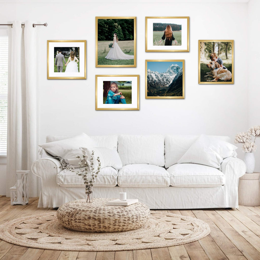 upsimples 8x10 Picture Frames, Gallery Wall Frames Set of 5, Gold