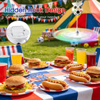 chemotex Soccer Theme Fly Fans for Tables, Table Top Fly Spinner to Keep Flies Away from Food, Outdoor Fly Repellent Fan for World Cup Party Decorations, Birthday Party Decor, BBQ (4)