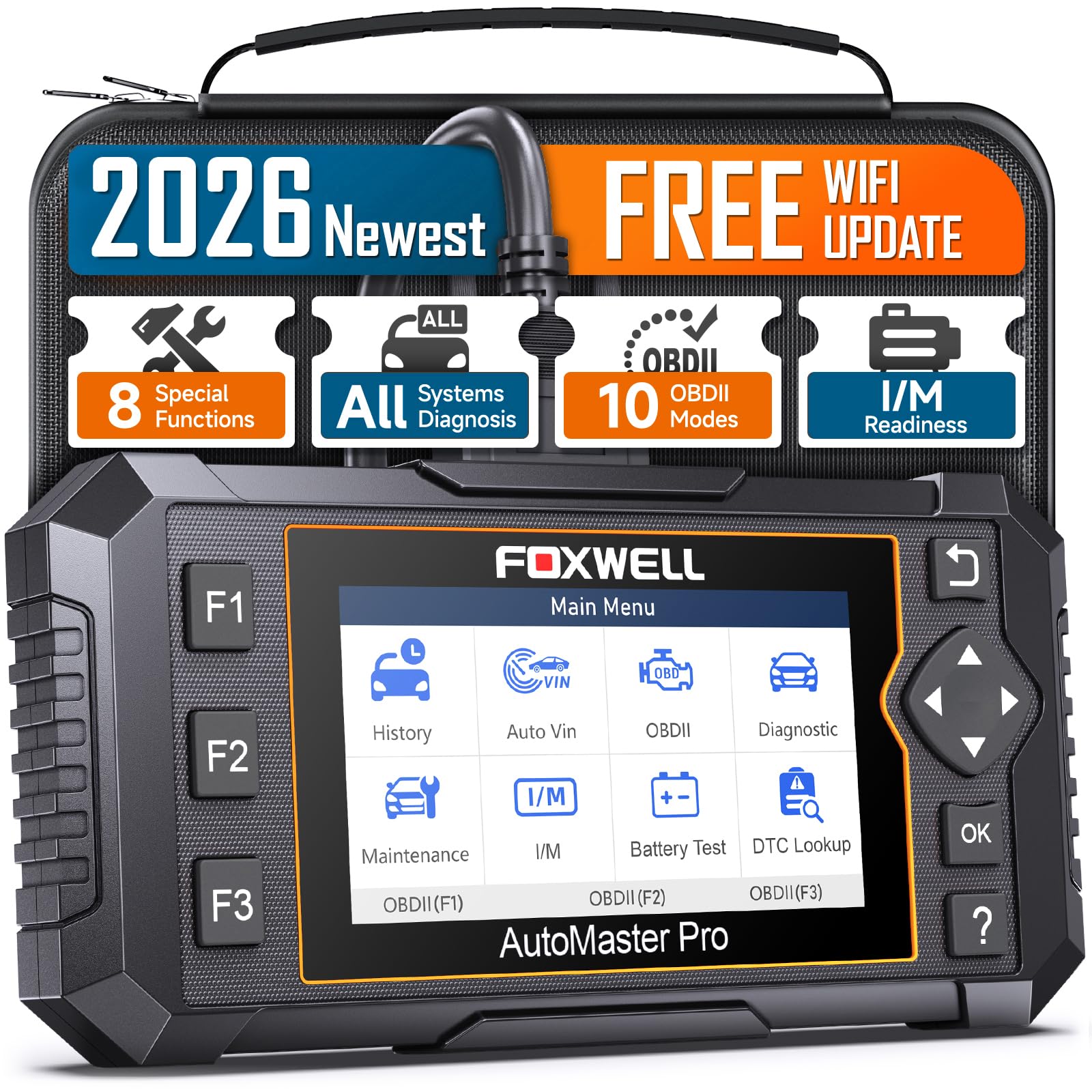 2026 FOXWELL NT624 Elite OBD2 Scanner Upgraded from NT614Elite & NT604Elite Code Reader, All-System OBD2 Scan Tool, 8 Advanced Reset Functions, AutoVIN, Live Data, Lifetime WiFi Free Updates