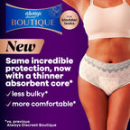 Always Discreet Boutique Incontinence and Postpartum Underwear for Women, Maximum Protection, Small/Medium, Rosy, 12 Count (Pack of 3)