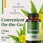 HERBAMAMA Rhodiola Rosea Supplement – Rhodiola Rosea Capsules for Stress Relief & Mental Focus Support* – 100 Vegan Capsules (50 Servings)