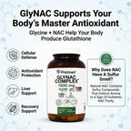 PRISTINE'S GlyNAC Complex Glutathione Production Supplement Tablets - 3rd Party Tested Anti Aging, Sleep Quality & Cognitive Support Supplement - Glycine & NAC Gluten Free Non GMO USA Made