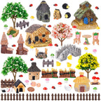 HIYZI 60 PCS Mini Fairy Garden Accessories Kit Miniature House Decor