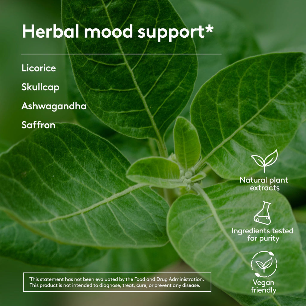 Harker Herbals Stress & Mood Syrup Supplement, Supports Relaxation and Nervousness, with Ashwagandha, Saffron, Skullcap, and Licorice Root - 6.7oz