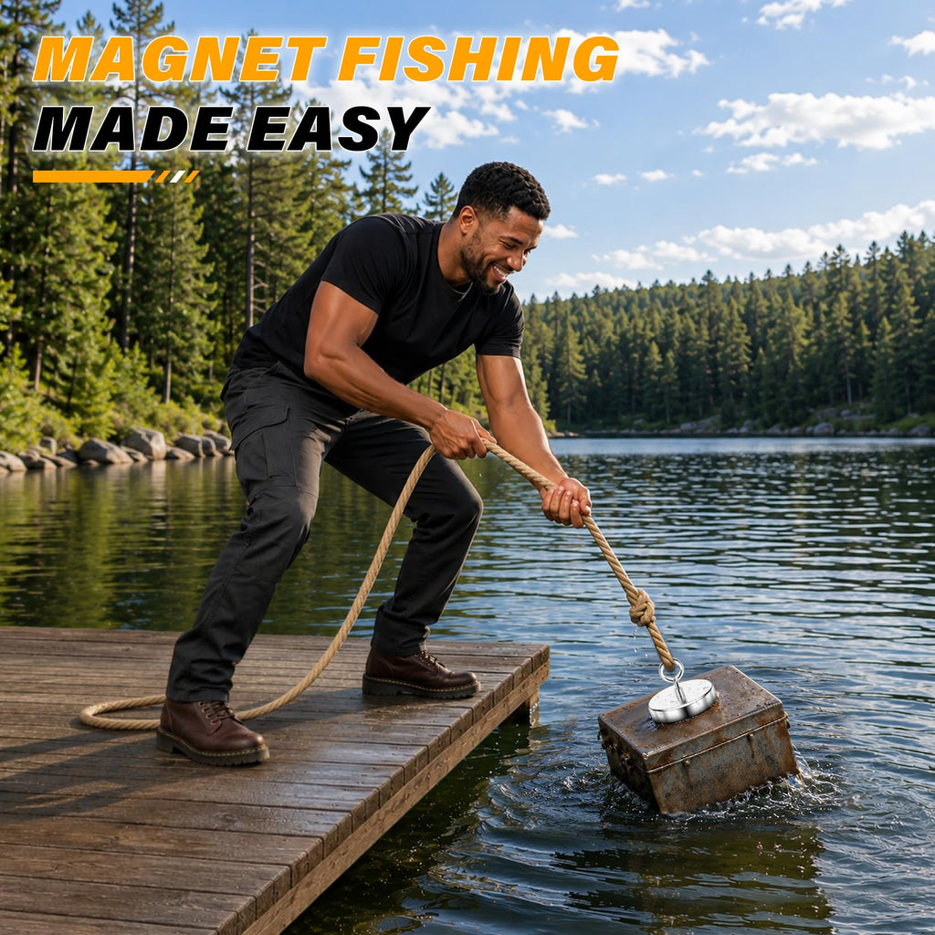 FINDMAG 200 LBS Fishing Magnet, 1.76 Inch Rare Earth Metal Pickup Magnet