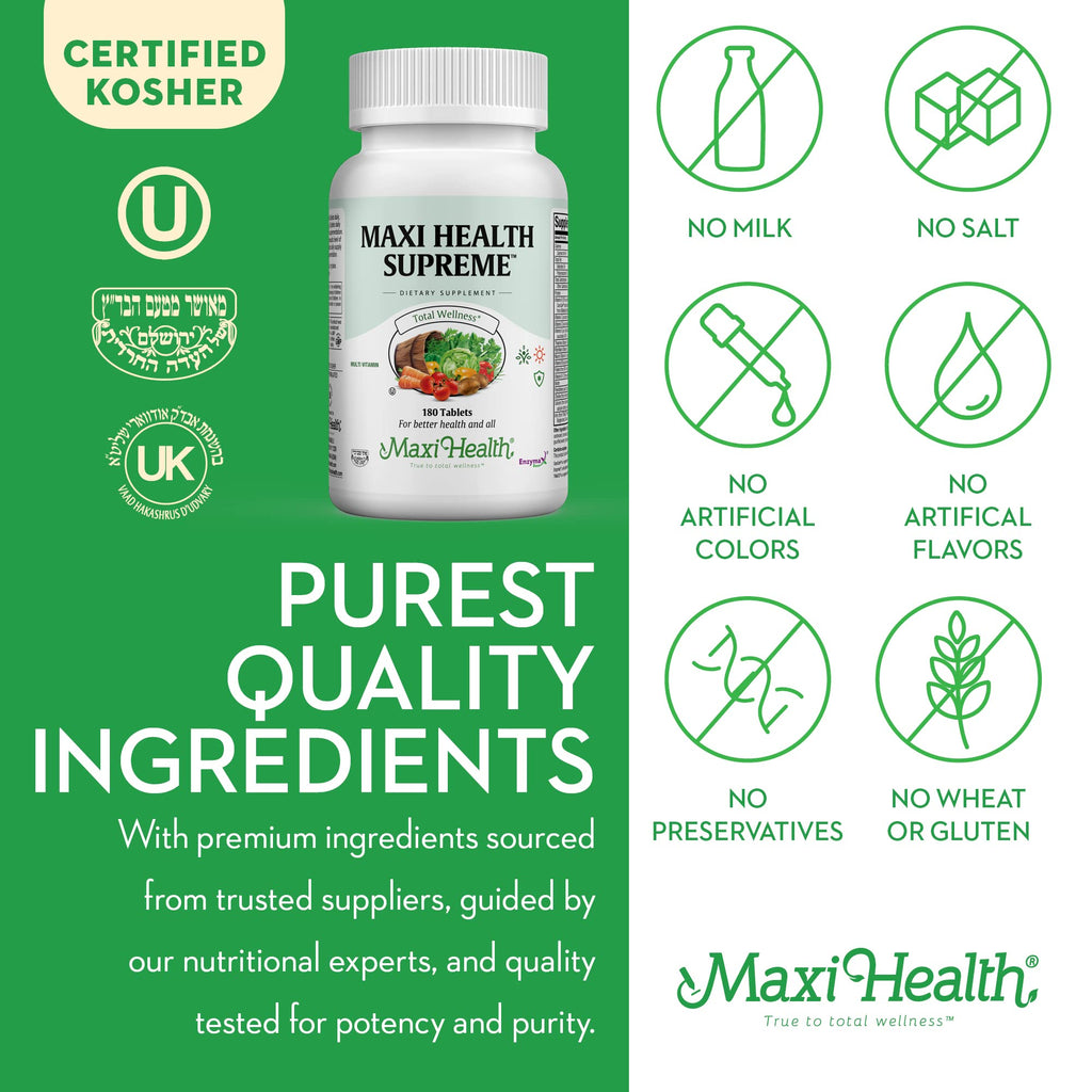 Multivitamin for Men & Women – Supreme High Potency Daily Multi with Minerals, CoQ10 & Antioxidants – Energy, Immune Support, Bone, Heart & Wellness – Vitamin A, C, D, E, B12, B6 & Biotin 180 Tablets
