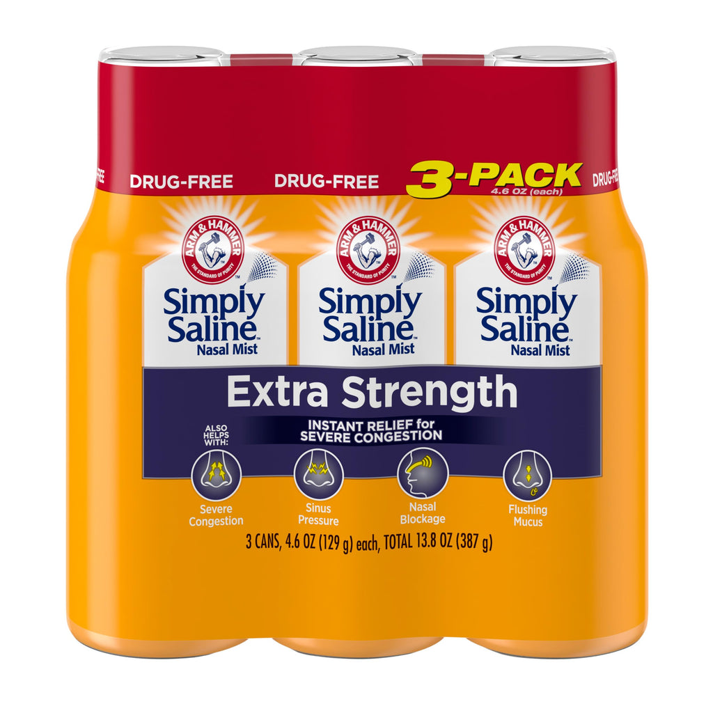Simply Saline Extra Strength for Severe Congestion Relief Nasal Mist: 4.6oz 24-Pack