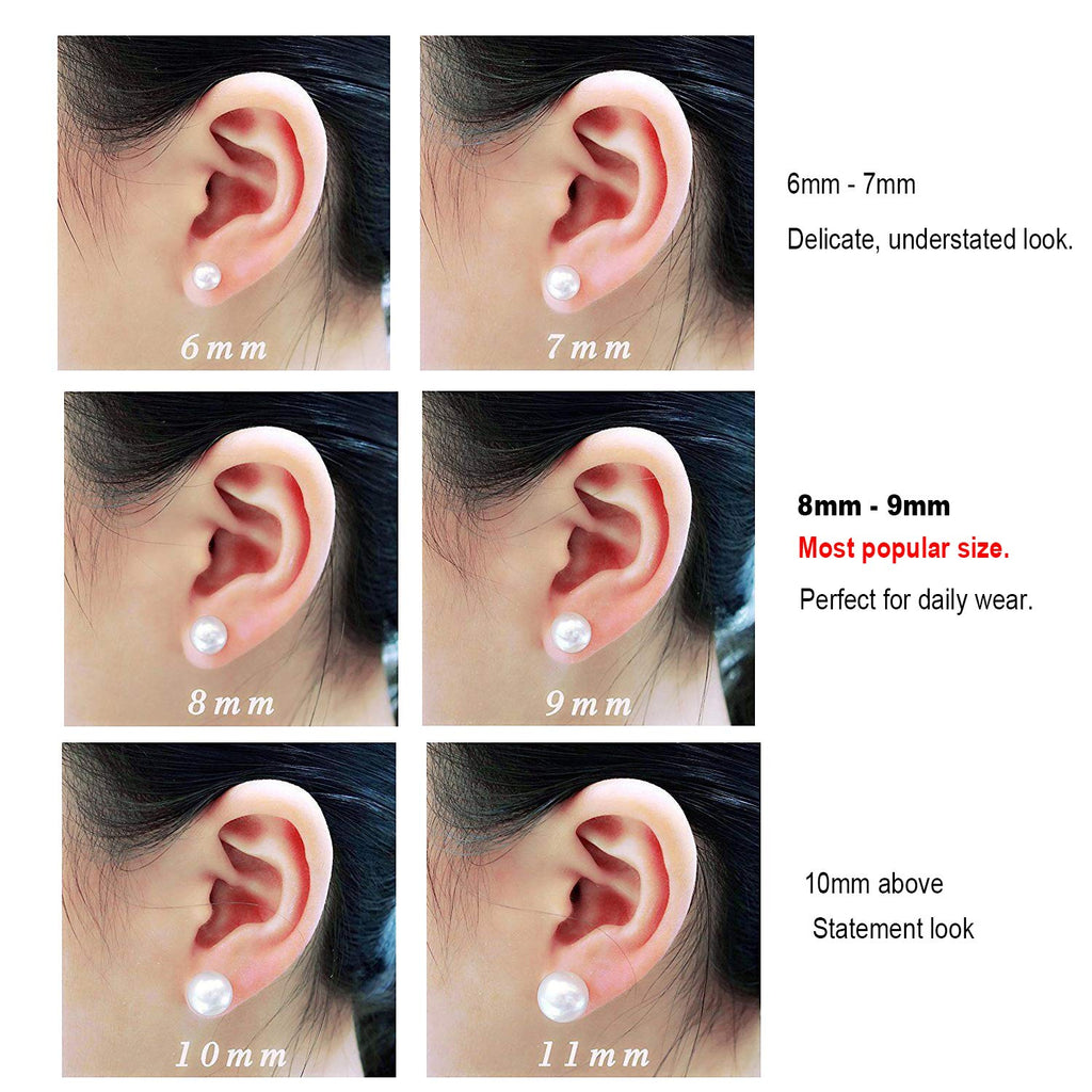 14K Yellow Gold AAA+ Round 7.5-8mm Freshwater Cultured Pearl Earrings Stud for Women