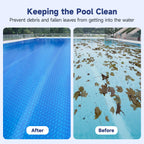 Pool Solar Cover, 12 x 24 ft Durable 16 mil Pool Covers for Inground & Above Ground Pools, Solar Pool Heater, Rectangle Solar Blanket with Bubbles, Blue