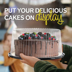 10 - 11" Plastic Disposable Cake Containers Carriers with Dome Lids and Cake Boards | 5 Round Cake Carriers for Transport | Clear Bundt Cake Boxes / Cover | 2-3 Layer Cake Holder Display Containers