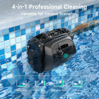 (2026 Upgrade) WYBOT C1 Cordless Robotic Pool Vacuum for Inground Pools, Above Ground Pool Cleaner 4-in-1 Wall & Waterline Cleaning Up to 1,614sq.ft, 150mins Smart Navigation, App Support