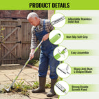 WORKPRO Crack Weeder, Stainless Steel Crevice Weeding Tool with Adjustable Long Handle (27"-54")