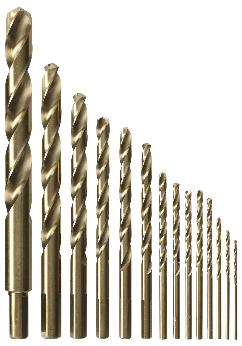 BOSCH CO14B 14-Piece Assorted Set with Included Case - Cobalt M42 Metal Drill Bits with Three-Flat Shank for Drilling Applications in Stainless Steel, Cast Iron, Titanium, and Light-Gauge Metal