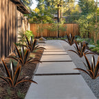 TOMBABY Enlarge Thickened Wind Resistant Metal Agave Garden Art Country Garden Sculpture Statue Outdoor Decoration Agave Metal Plant Courtyard Lawn Ornament Gift (1, 12 Leaves Black)