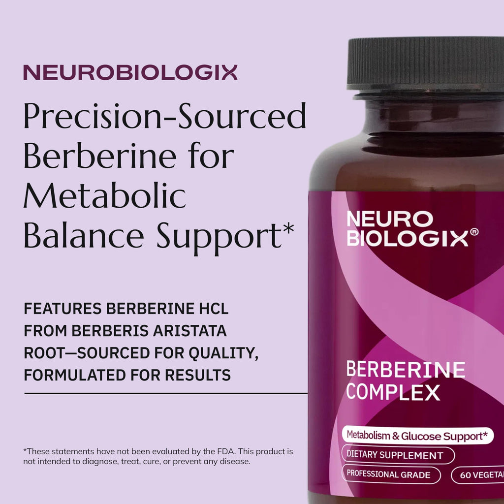 Neurobiologix Berberine Complex, Metabolic & Weight Management Support Supplement with Alpha Lipoic Acid, Biotin & Chromium for Blood Sugar Balance & Heart Health, Gluten Free, 60 Vegetarian Capsules