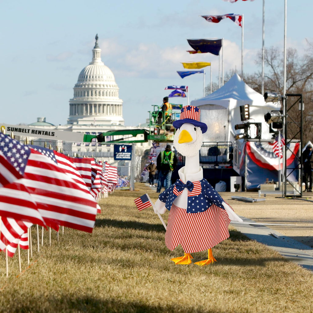 4th of July Porch Goose Outfits Patriotic Goose Costume for Outdoor Decor