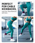 DMoose Fitness Ankle Straps for Cable Machines - One Size Fit Premium Padding, Glute Kickback Ankle Strap for Women & Men, Cable Attachments for Gym & Booty Workouts (Baby Blue - Pair)