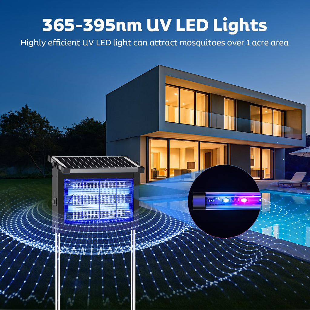 OnBeam Solar Bug Zapper Outdoor, 4500V Mosquito Zapper Fly Trap for Patio