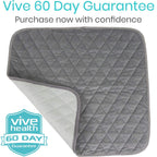 Sures Waterproof Chair Pads for Incontinence (22" x 21") - Washable, Waterproof Seat Protector - Chair Protector Seat Cover - Absorbent Pad for Bed, Seat, Car, Wheelchair & Recliner (Gray, 1 Pack)