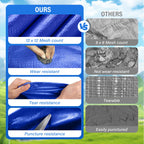 TIXANF 15FT Pool Ground Cloth, 12x12 Mesh Heavy Duty Pool Liner Pad with Anti-Aging PE, Stainless Steel Grommets, Puncture Resistant Under Mat for Above Ground Pools, Tarp for Under Pool