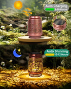 2 Pack Hummingbird Solar Lanterns Outdoor Waterproof, Garden Decor Birthday Gifts for Women Mom Grandma Sister, Metal Hanging Solar Lights Outside Decorative for Backyard Patio Lawn Pathway Landscape
