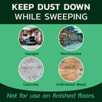 Gritty Green Sweeping Compound with Sand – Effective Dust Control on Cement & Unfinished Floors, Grit and Sand Breaks Up Loose Dust for an Even Deeper Clean, Oil Free, Made in USA (8.4 lbs)