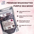 Herb To Body Purple Sea Moss – 4oz, Purple Sea Moss, Gold, 100% Wildcrafted from Saint Lucia Raw and Dried, Vegan Superfood with 90+ Minerals, Non-GMO