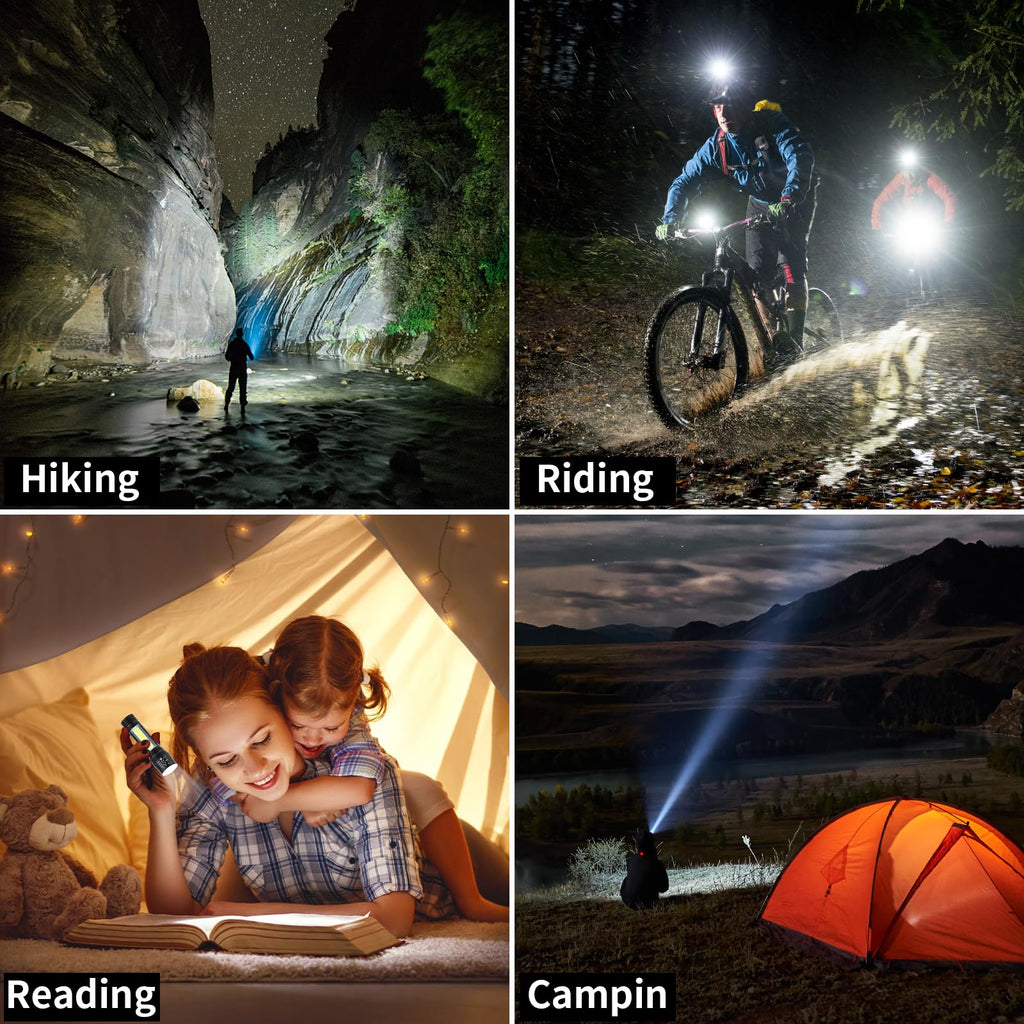 Hilngav 5 Pack Mini Small Pocket LED Flashlight USB-C Rechargeable High Lumens Bright Powerful EDC Flash Lights - Aluminum Handheld Flashlight Bulk for, Portable Camping Christmas Gifts