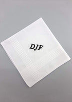 Monogrammed Handkerchief for Men Christmas Gifts for Him Soft Cotton Men's Initial Letter Hanky Groom Wedding Hankerchief Personalized