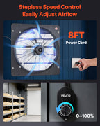 VEVOR 24'' Exhaust Fan, Wall Mounted Attic Fan with Variable Speed controller, 4800 CFM, Automatic Shutter, Ventilation and Cooling, Black