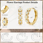 MILACOLATO Solid 925 Sterling Silver Daisy Hoop Earrings for Toddler Women