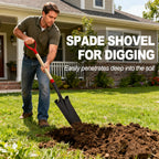 Nohovu Spade Shovel for Digging, Heavy Duty Shovel with D-Handle, Trench Shovel for Gardening, 45 Inches