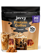 Javvy Protein Coffee for Cold Brew & Iced Coffee, Caramel Latte