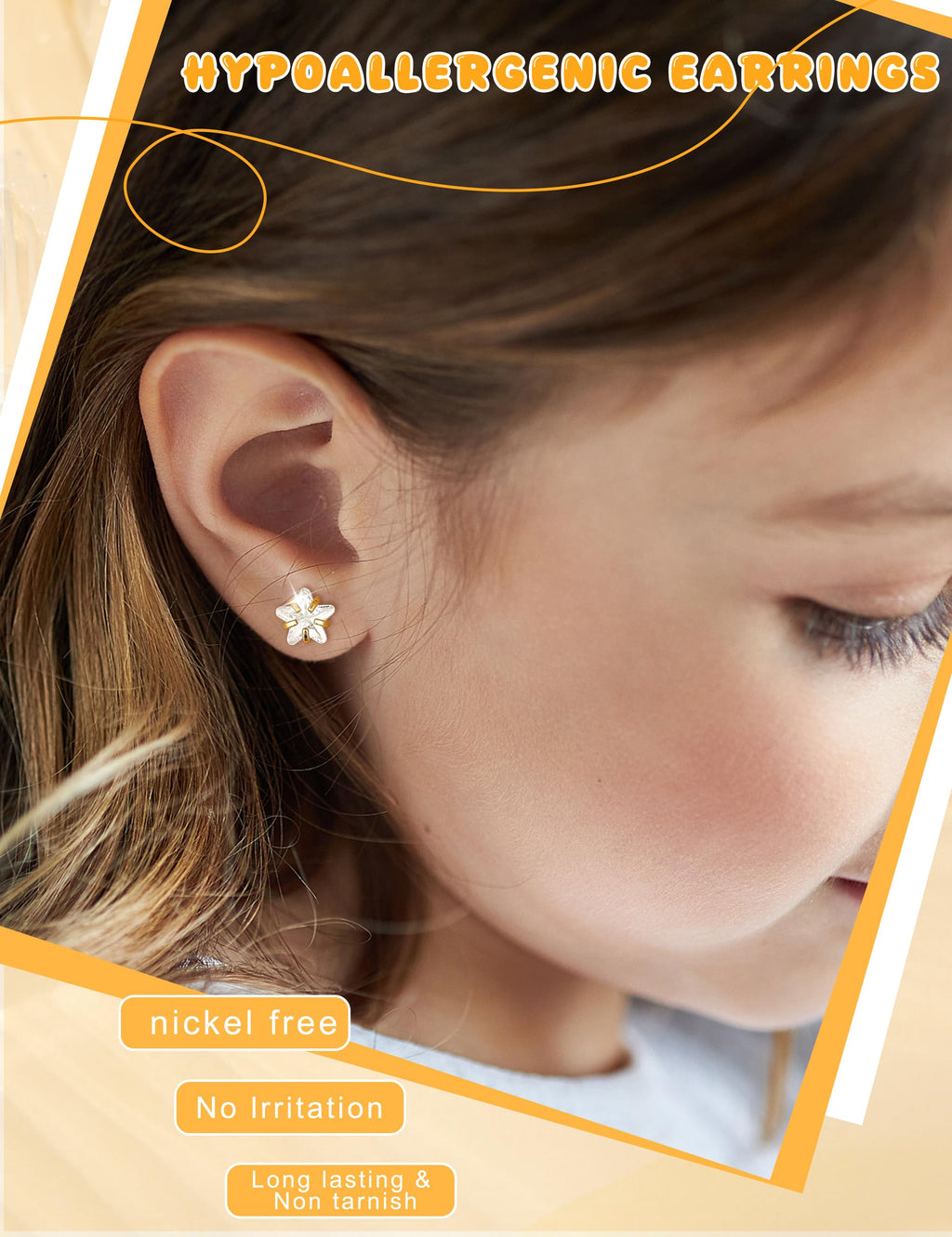 Hypoallergenic Surgical Stainless Steel Earrings for Girls Kids Jewelry - Screw Back Earrings for Sensitive Ears Cute Flower Heart Pearl bow Earrings for Women