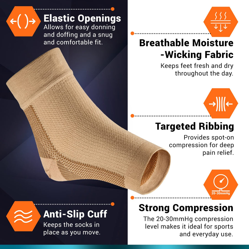 Ankle Brace Support - Ankle Compression Sleeve - Foot Brace for Women & Men - Tendonitis & Arthritis Ankle Brace Sports Running, Plantar Fasciitis Relief & Stabilizing Ankle Wrap