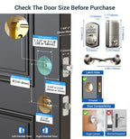 Veise Fingerprint Door Lock with 2 Lever Handles - Keyless Entry Door Lock, Electronic Keypad Deadbolt, Digital Smart Code & Front Handle Sets, Auto-Locking, Easy Installation, Satin Nickel