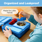 Omie OmieBox Kids Insulated Leakproof Bento Lunch Box with Food Jar (Blue Sky)