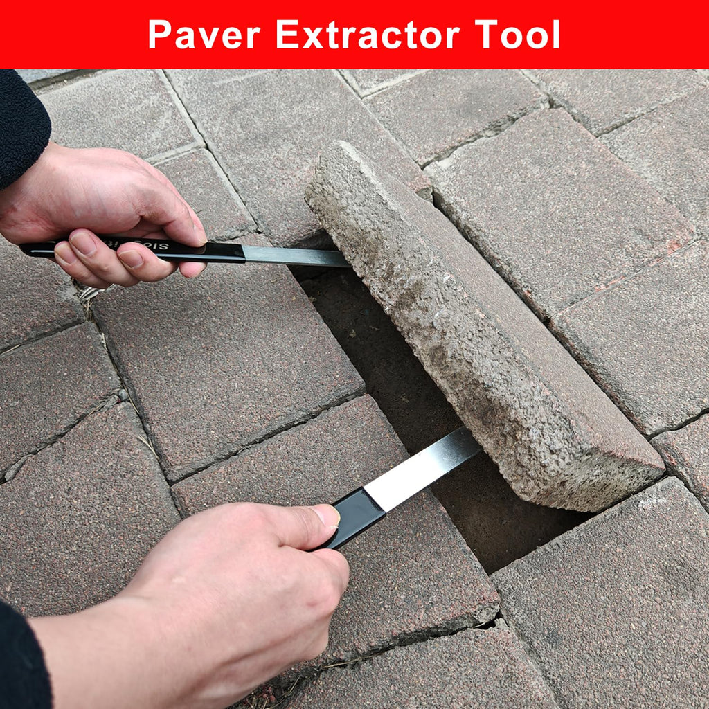 Paver Removal Tool, Paver Lifter Tool with Rubber Non-Slip Handle, 2 Pcs