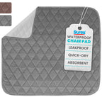 Sures Waterproof Chair Pads for Incontinence (22" x 21") - Washable, Waterproof Seat Protector - Chair Protector Seat Cover - Absorbent Pad for Bed, Seat, Car, Wheelchair & Recliner (Gray, 1 Pack)